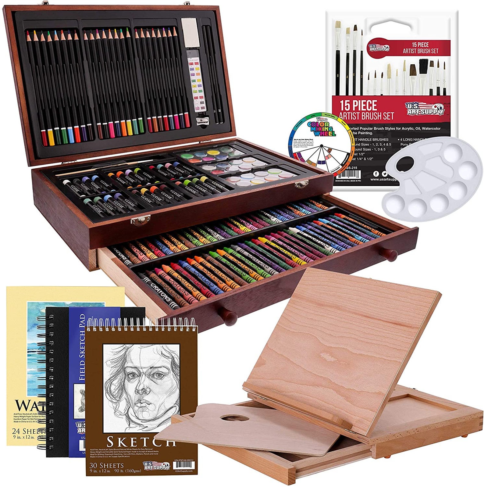 Mega Wood Box Art Painting & Drawing Set that contains all Etsy