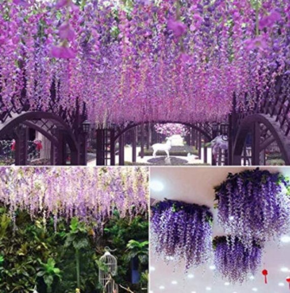 Pack Wisteria Vine Artificial Silk Wisteria Lane Rattan Fake Wisteria NEW Pack Wisteria Vine Artificial Silk Wisteria Lane Rattan Fake Wisteria NEW