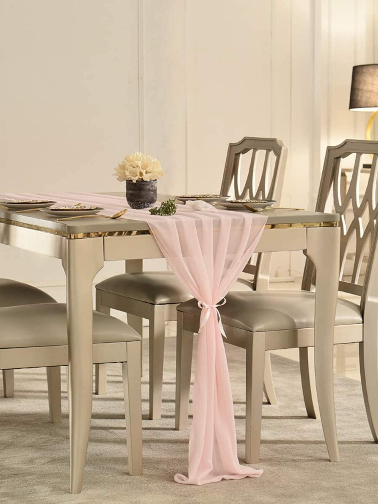 10pcs Dusty Blue Chiffon Table Runner 10Ft Sheer Wedding Etsy