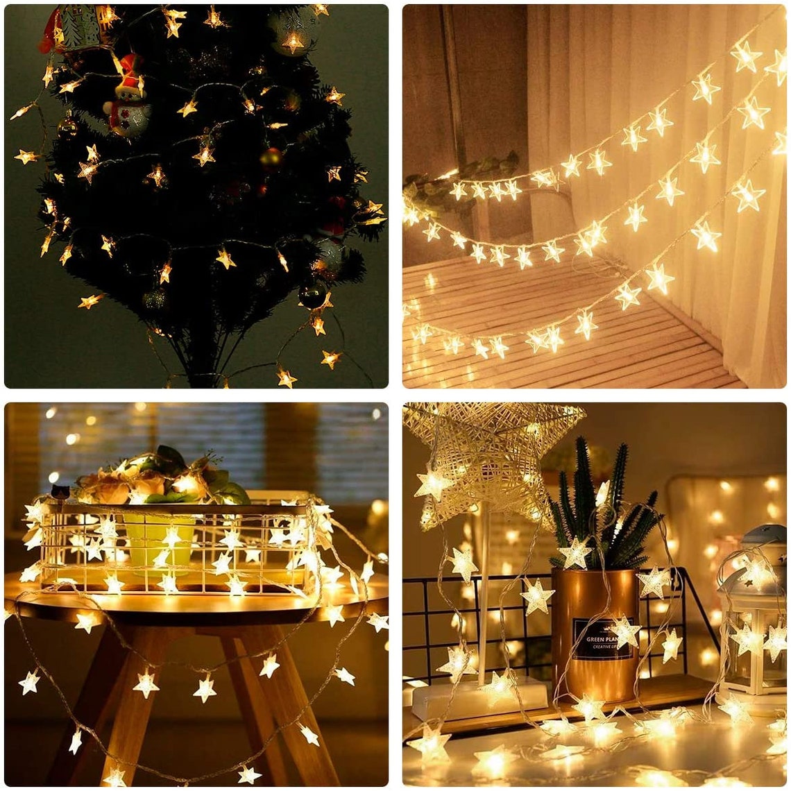 Star String Lights 100 Led 34ft Remote Control Led Twinkle Etsy