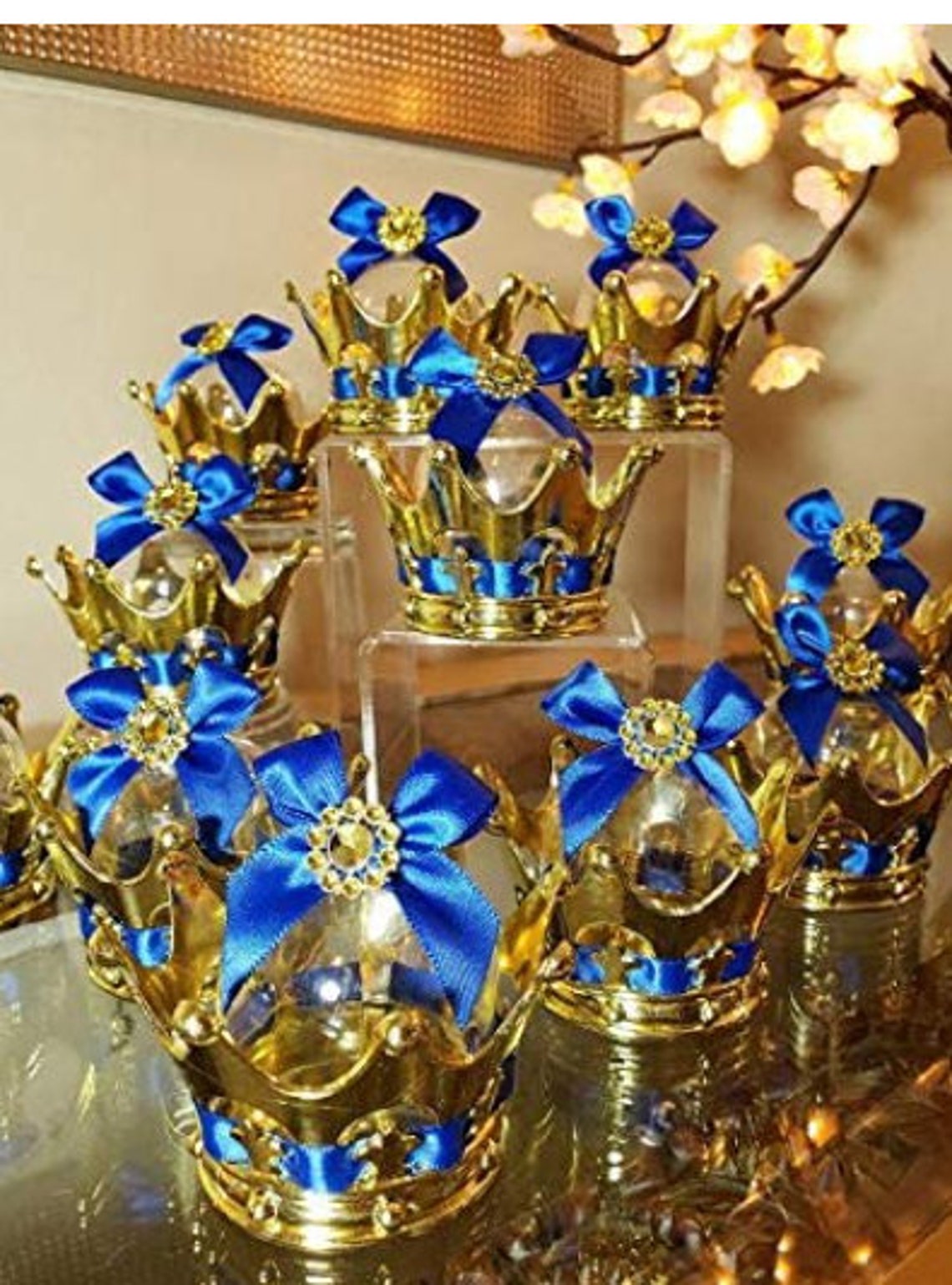12 Baby Shower Party Favor Prince Gold Crown Decorations Etsy