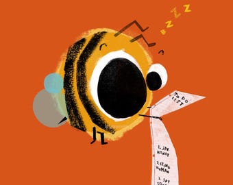 Busy Bee Art Print (8.5x11")
