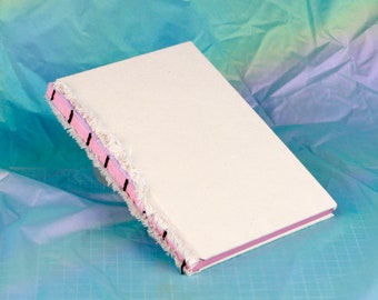 Handmade notebook "White jeans" approx. DIN A5 hardcover journal diary sketchbook jeans