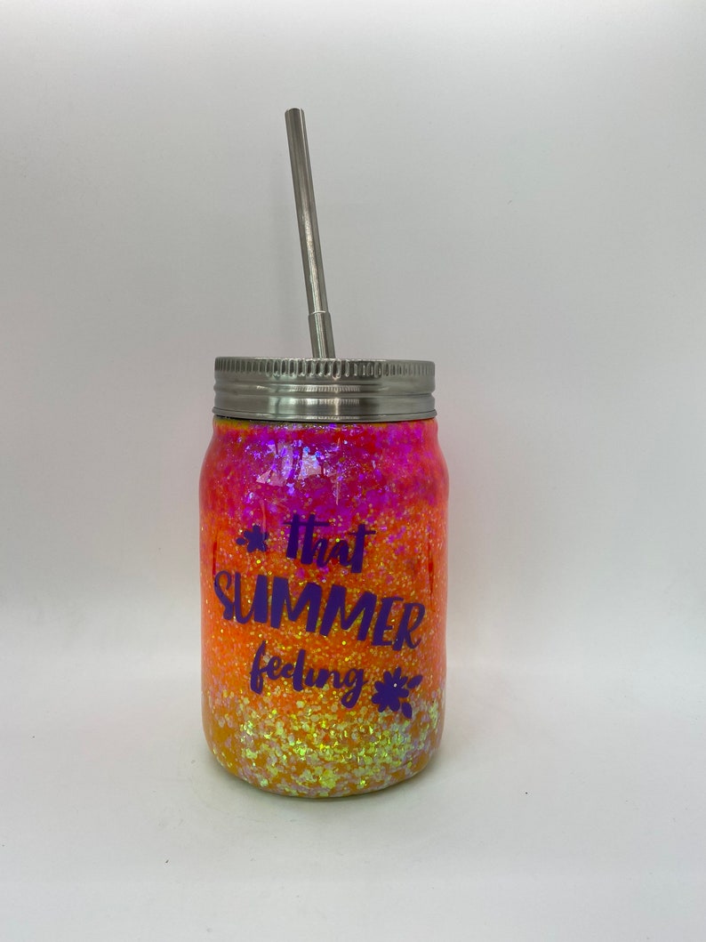 Stainless Steel Mason Jar Tumbler. Screw Lid With Telescopic Etsy