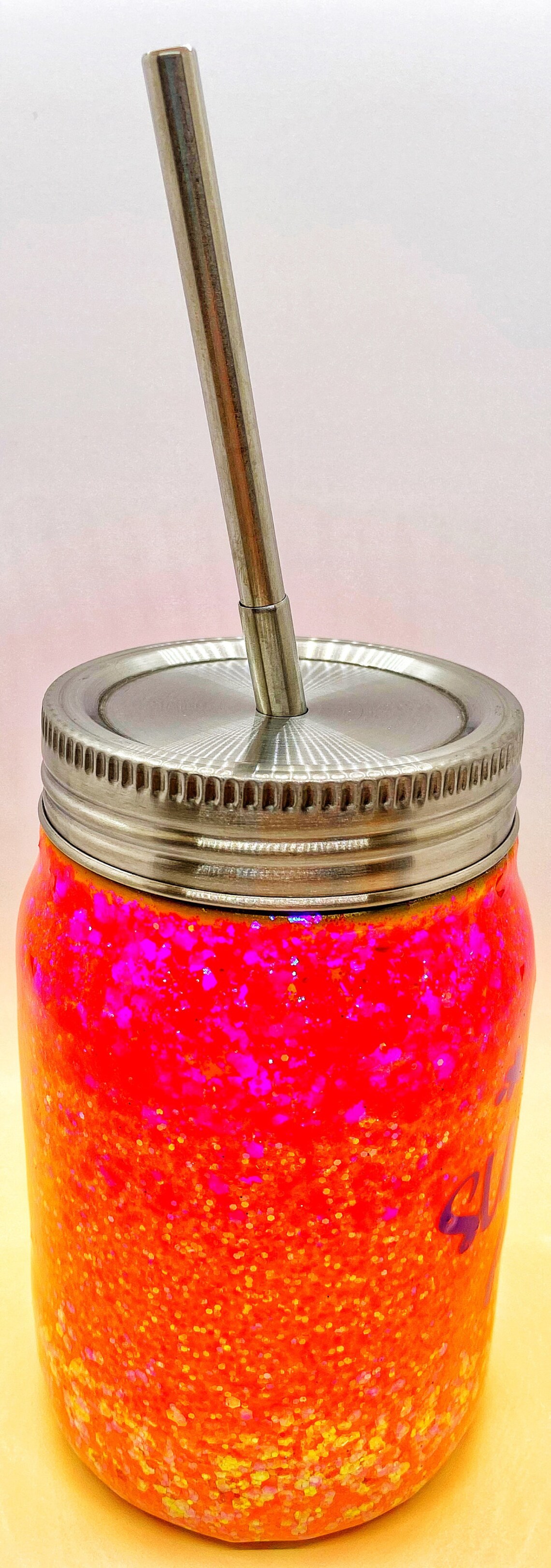 Stainless Steel Mason Jar Tumbler. Screw Lid With Telescopic Etsy