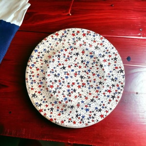 XISUNYA 10 Inch Decorative Plate, 4th Of July Dinner Plate, Stars And