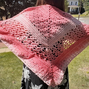Handmade Shawl, Crochet Shawl, Shawl, Crochet Scarf, Granny Square Shawl, Crochet Wrap, Triangle Scarf, Triangle Shawl, Multi color Shawl