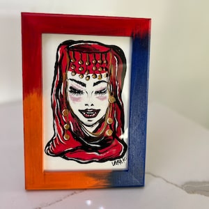 Mother’s Day themed hand painted watercolor paintings framed, Armenian Mother’s Day