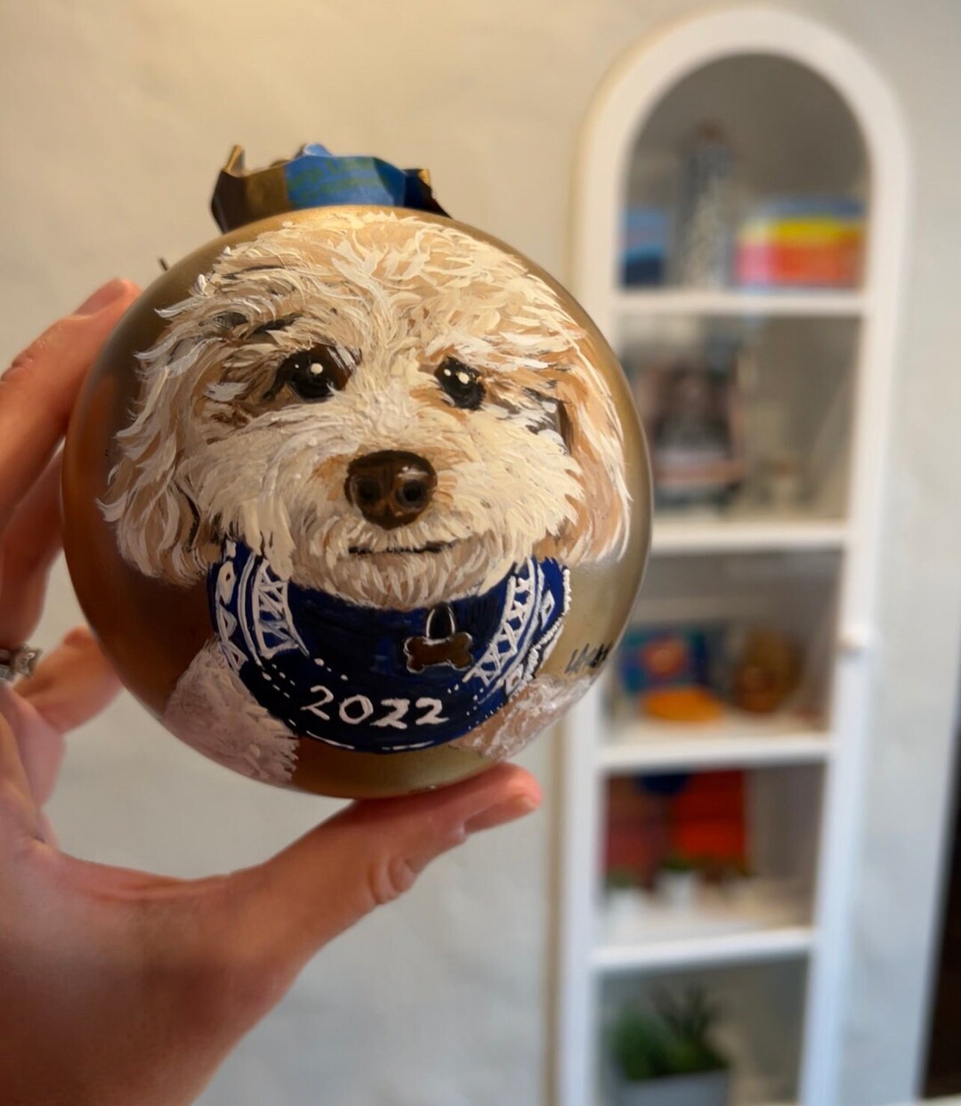 Hand Painted Ornament, Extra Large Ornament, Personalized, One of a