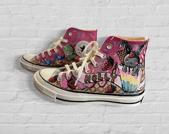 Custom Hand Painted Sneakers, Personalized Converse Style Shoes, Custom Vans Inspired Art, Unique Hand Painted Shoes, One of a Kind Gift