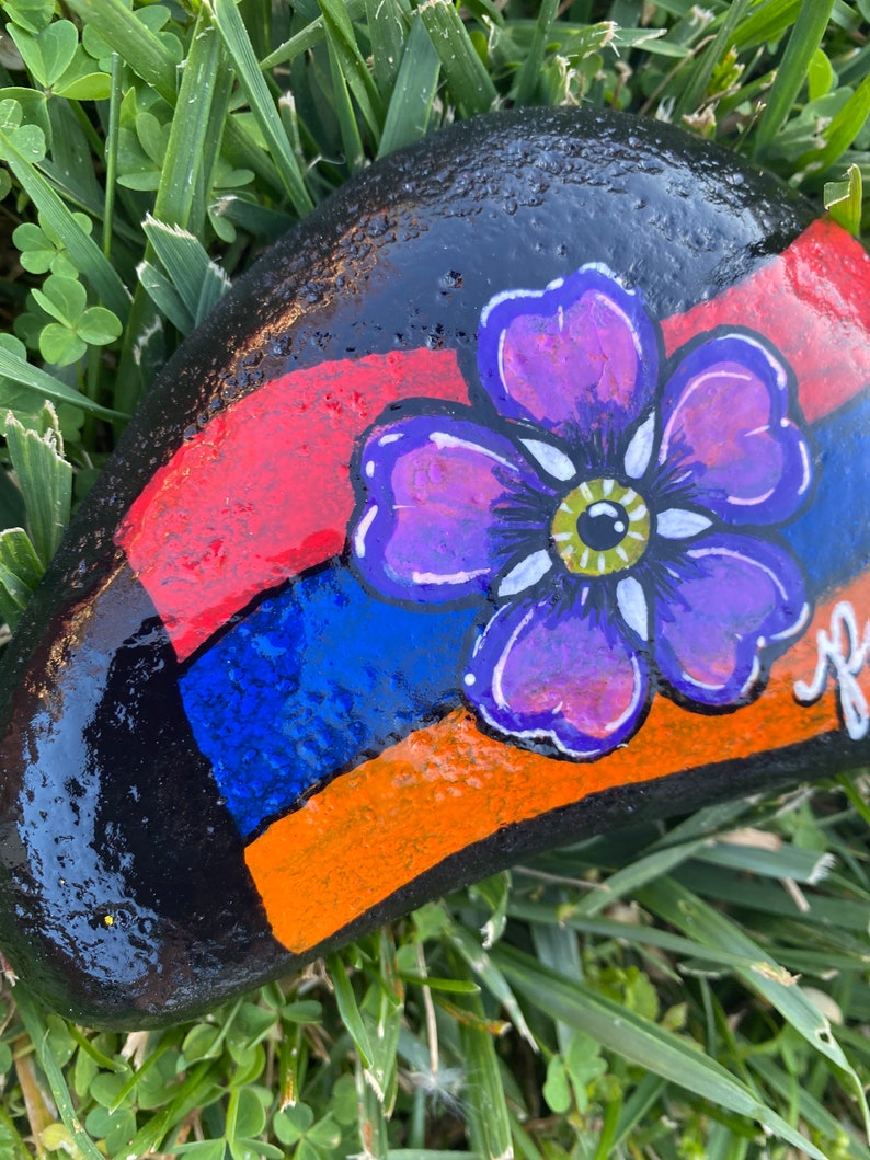 Armenian Flag Forget Me Not Flower 1915 Memorial Rock - Etsy