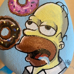 Soñando con donas: popular dibujo animado de televisión de los años 90, pintado a mano Rock