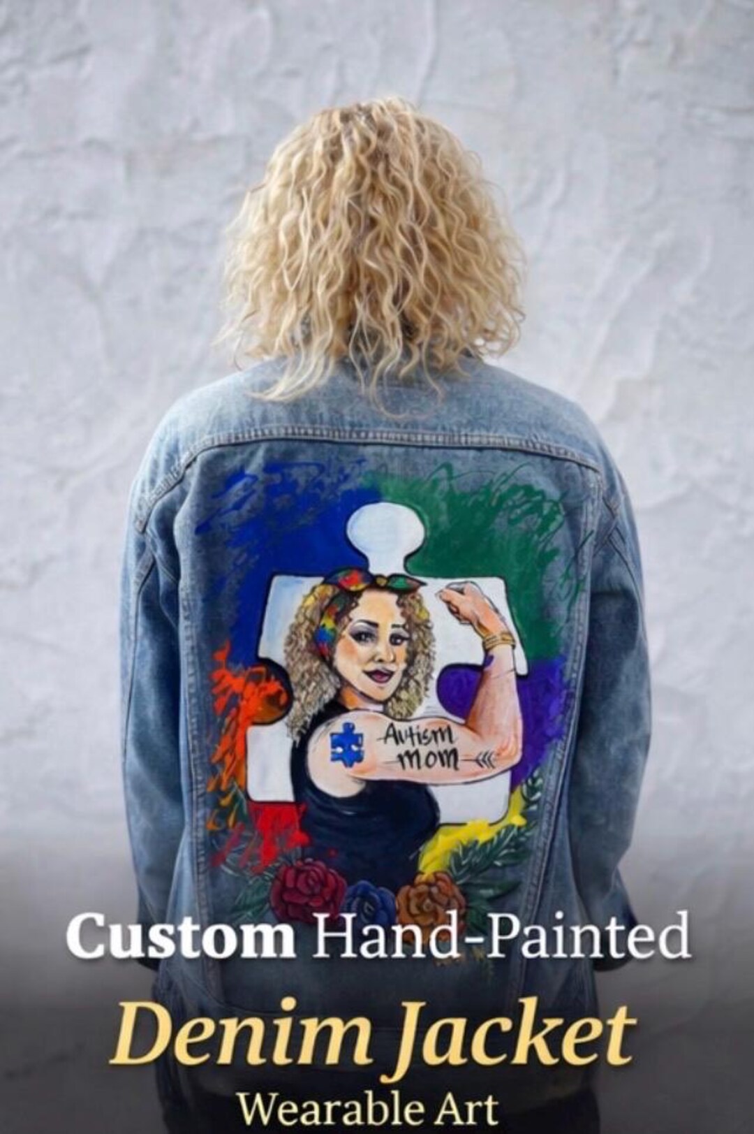 Custom Hand Painted Denim Jacket, Personalized Portrait Jacket ...