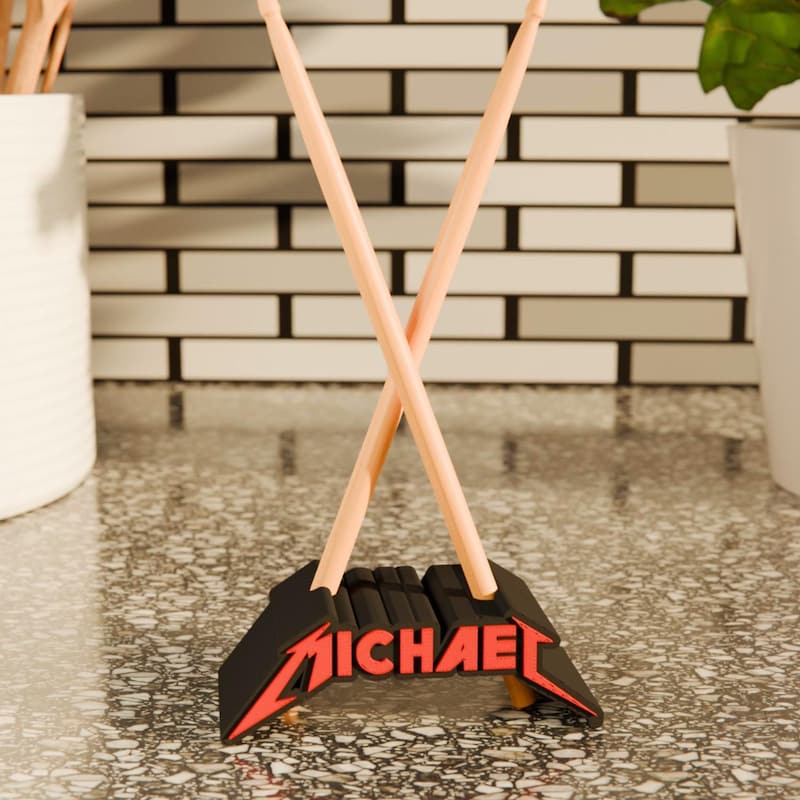 🎁BUY 2 FREE SHIPPING🎁Personalized Metal Band Style Drumstick Display, Personalized Gift for Musician, Gift for Drummer, Drum Stick Stand, Drums Gift