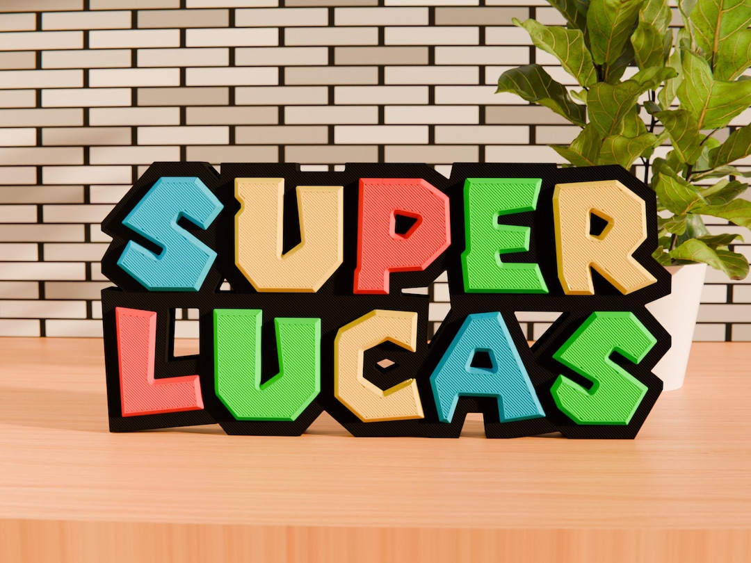 Custom Mario Style 3D Printed Custom Sign for Bedroom Door Hanger Wall ...