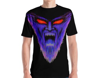 Screaming Demon T-shirt Angry Shadow Face Scary Monster Demon Gift