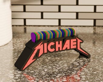 Personalized Metal Band Style Guitar Pick Holder | Personalized Gift for Musician | Gift for Guitarist | Guitar Pick Display | Guitar Gift