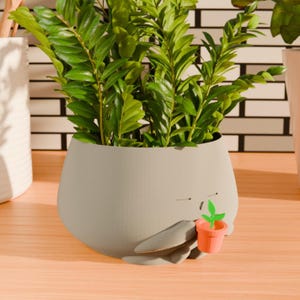 Cozy Little Guy With Plant Pot Planter | Cute Planter For Plant Lover Gift  | Garden Gift | Cute Home Office Decor Indoor 3D Printed Planter