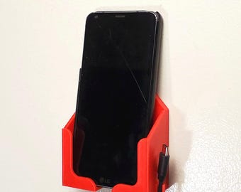 Soporte de pared para teléfono / Almacenamiento universal para iPhone y Samsung / Organización de oficina en casa / Gestión de cables / Cargador de teléfono ideal para RV