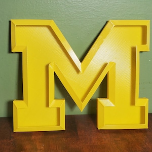 University of Michigan Thin Wall 3D Printed Fillable Michigan Snack Tray U of M Charcuterie Board Wall Hanger College Football Party Tray