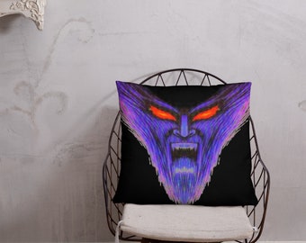 Screaming Demon Face Pillow  Angry Shadow Face Scary Monster Demon Gift