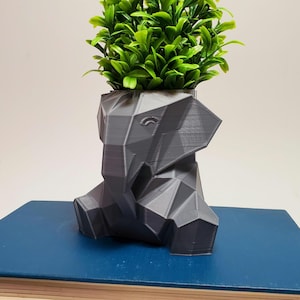Vaso de elefante fofo, presente para bebês elefantes, para amantes de elefantes, vaso de animais de baixo poli, presente moderno para suculentas, decoração de casa
