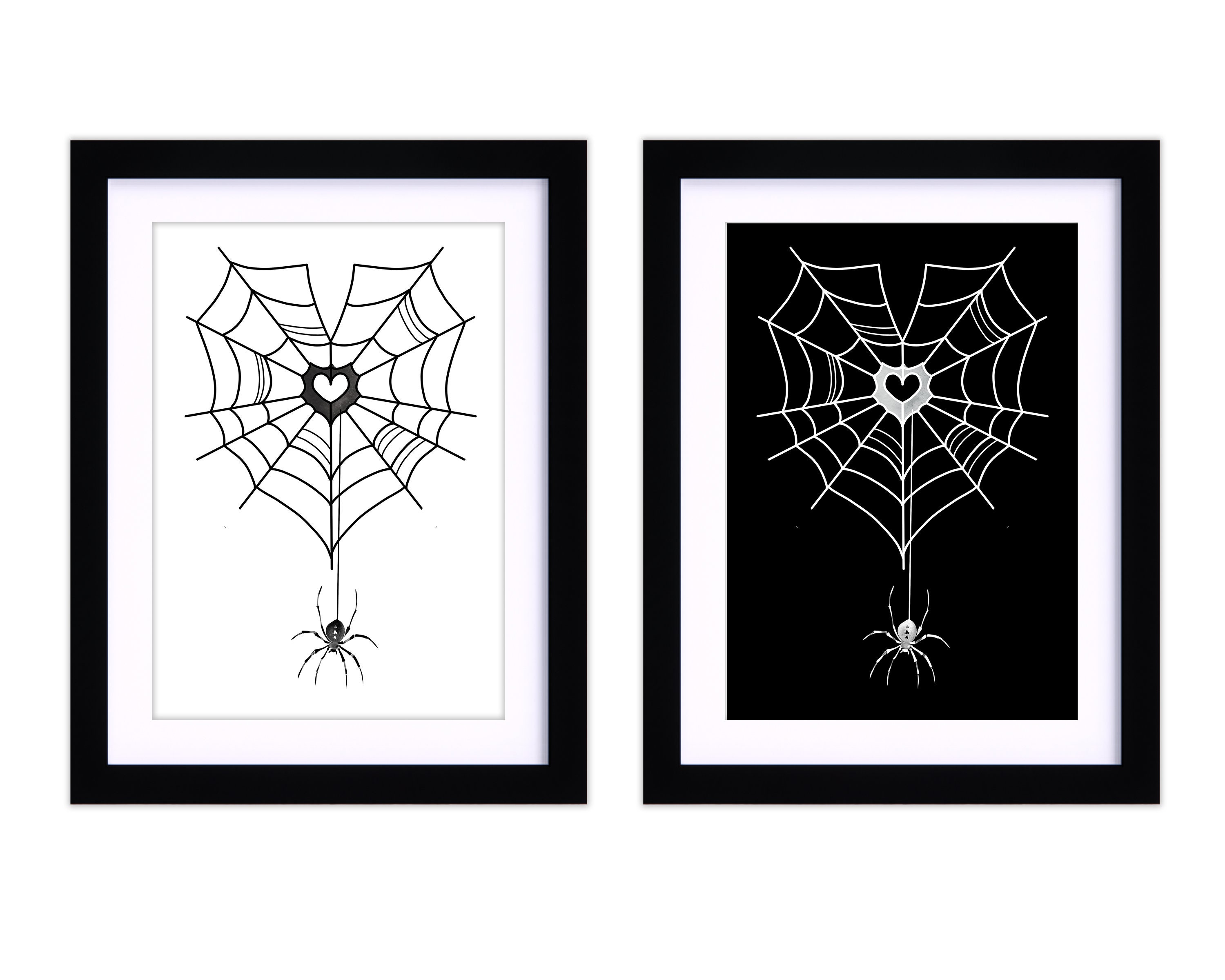 black spiderweb snake Digital Halloween print a4.