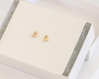14k Gold-Filled Ghost Earrings: Spooky Halloween Jewelry