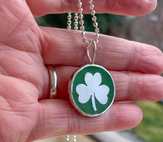 Irish Inspired Silver Shamrock Necklace
