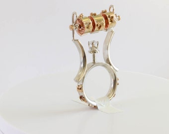 Jackpot Ring Size 10.5 Spinning Slot Machine Sterling Silver