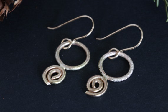 Darling Gold Filled Swirl Flower Design Small Hoop Earrings