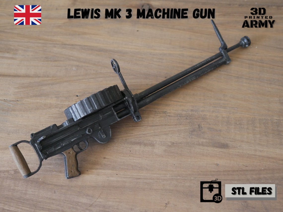 1/4 Scale LEWIS MK3 Machine Gun STL Files Digital Product Etsy Hong Kong