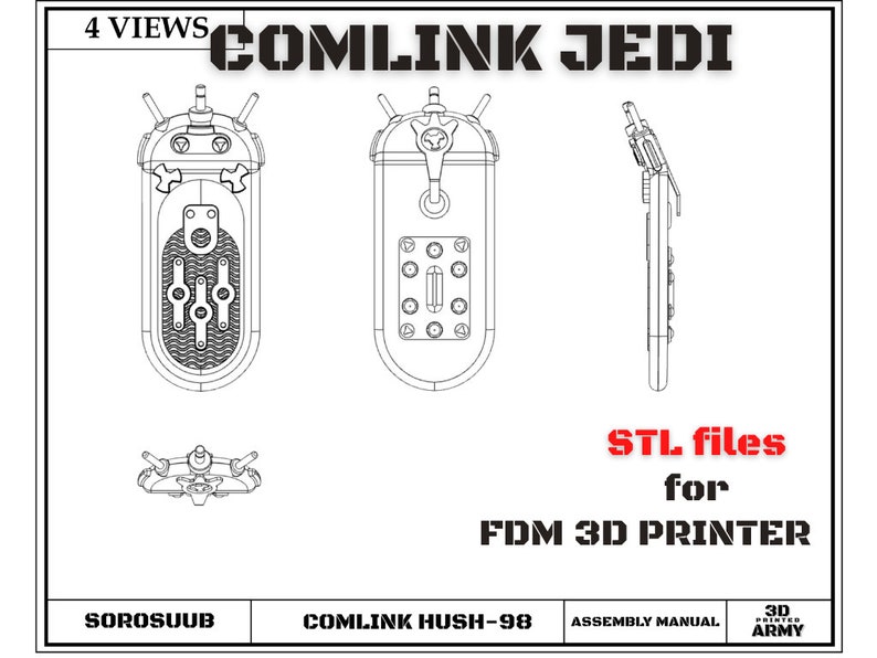 Comlink JEDI hush-98 3D Print STL files Digital product without physical delivery
