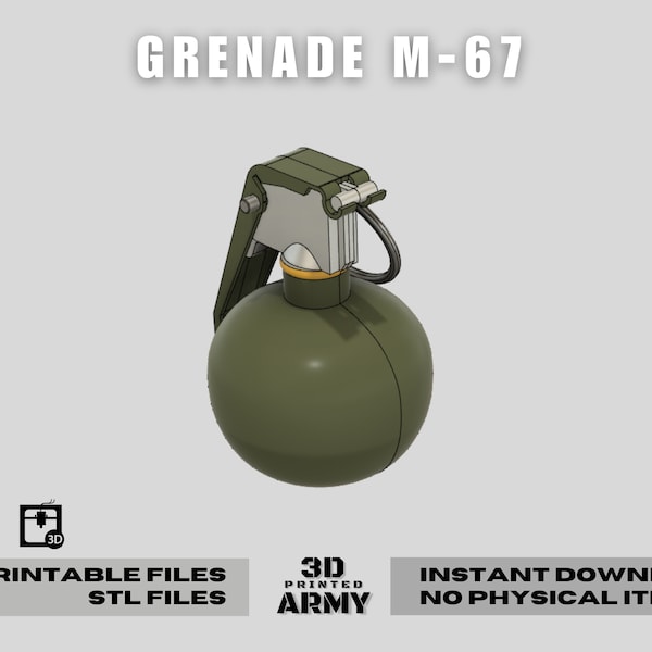 Grenade US M-67 for cosplay "plastic replica "  / STL Files for 3D Printing / Digital Download / Fake replica