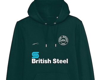BRITISH STEEL: Premium Quality Hoodie Inspired by XTC & Football. Small to 3XL