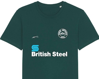 BRITISH STEEL: Premium Quality T-Shirt Inspired by XTC & Football. Small to 4XL