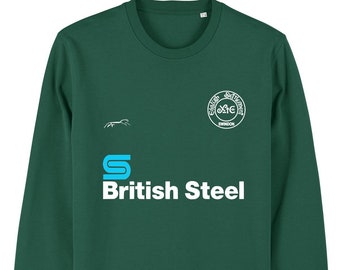 BRITISH STEEL: Premium Quality Sweatshirt Inspired by XTC & Football. Small to 3XL