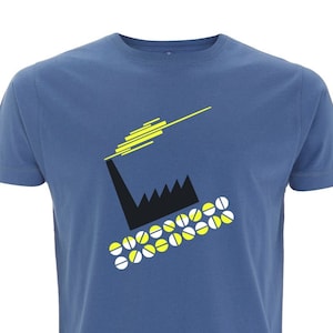 Premium biologisch T-shirt PILL FACTORY - Geïnspireerd door New Order, Factory Records en danscultuur