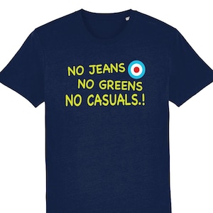 NO JEANS: T-Shirt Inspired by The Smart 80&#39;s Mod Scene Small to 4XL