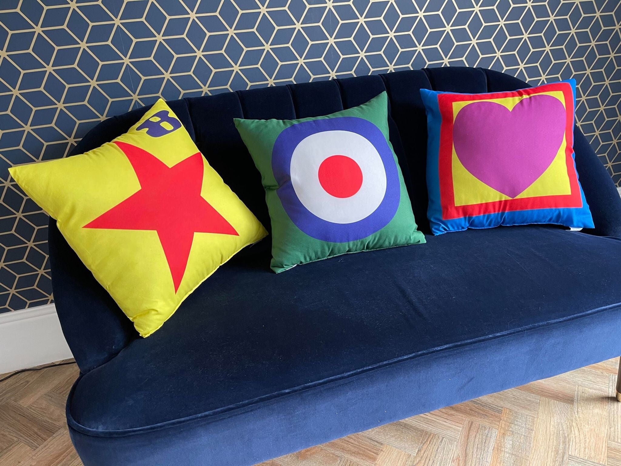 Popart Cushions Inspired by Stanley Road by Peter Blake & Etsy UK