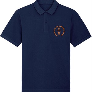 KEEPS ON BURNING: Navy Embroidered Polo Inspired by The Style Council. Small to 4XL