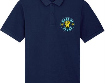 MADE OF STONE: Navy Embroidered Polo Inspired by The Stone Roses & Keep The Faith Small to 4XL (Copy)