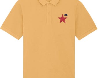 STAR: Yellow Embroidered Polo Inspired by Peter Blake and Paul Weller.  Small to 3XL