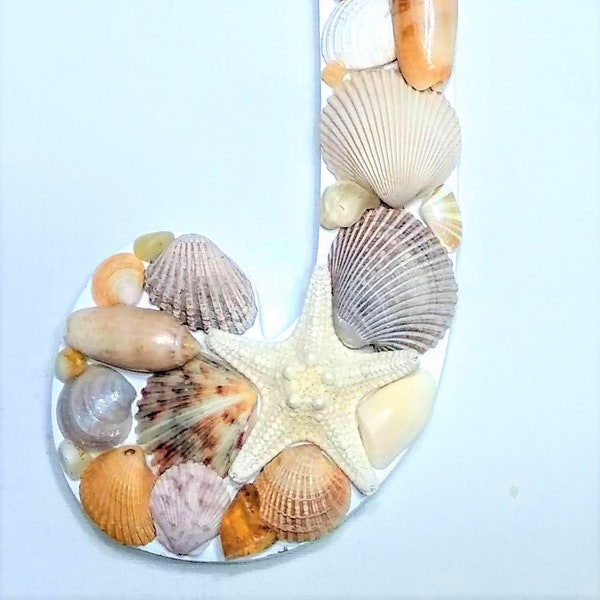 Sea Shell Letters - Natural Sea Shells - Made to Order - Home Decor - Beach Wedding - Mother's Day - Wooden letters