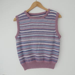 Handmade knitted cotton vest top/ sweater vest