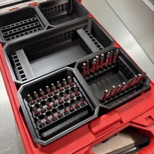 Small Rectangular Bit Case 3D Printed Bit Bins for Milwaukee PACKOUT Organizer: Compact Tool ...