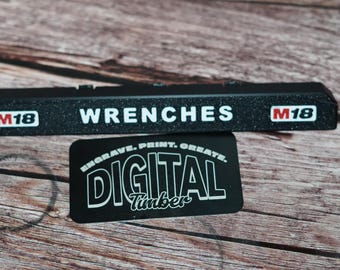 Custom Milwaukee Tool Box Drawer Label - Personalized Text Insert