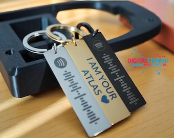 Personalized Spotify Code Keychain: Engraved Music Gift