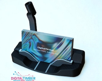 Golf Putter Business Card Holder | 3D Printed Desk Organizer for Him