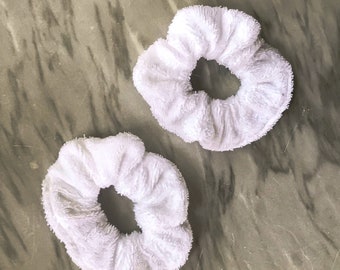 White Terry Cloth Hair Ties